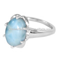 Neueste Design Larimar Edelstein 925 Solid Silber Ring